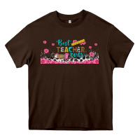 Chocolate Brown best teacher ever libbey glass Heavy Core Tee - BundleAndBundleShop