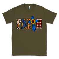 Army Green American Flag Faith Classic Tee - Jasminsmagicworld