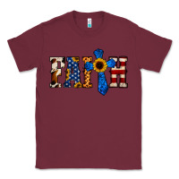 Burgundy American Flag Faith Classic Tee - Jasminsmagicworld