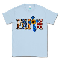 Dusty Blue American Flag Faith Classic Tee - Jasminsmagicworld