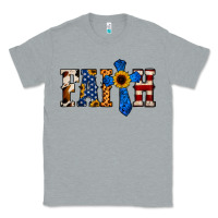 Heather Grey American Flag Faith Classic Tee - Jasminsmagicworld