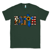 Sports Green American Flag Faith Classic Tee - Jasminsmagicworld