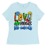 Baby Blue love needs no words Ladies Tee - Artiststas