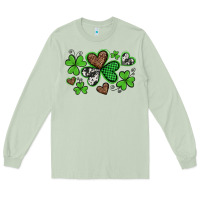 Matcha western st patricks day shamrocks and hearts Long Sleeve Tee - Artiststas