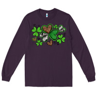 Plum western st patricks day shamrocks and hearts Long Sleeve Tee - Artiststas