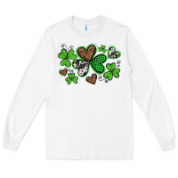 Western St Patricks Day Shamrocks And Hearts Long Sleeve Tee | Teevron
