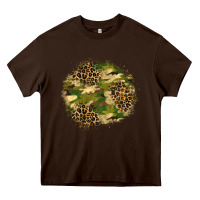 Chocolate Brown camouflage and leopard patch  2 Heavy Core Tee - BundleAndBundleShop