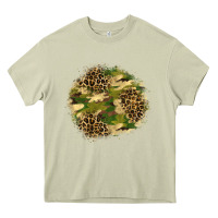 Mossy camouflage and leopard patch  2 Heavy Core Tee - BundleAndBundleShop