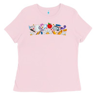Bubblegum Pink Best Teacher Ever Ladies Tee - CowhideDigitalArt