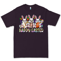 Plum Happy Easter Spot Rabbit Premium Tee - CowhideDigitalArt