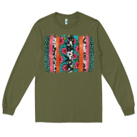 Army Green easter spring floral brushstroke Long Sleeve Tee - Artiststas
