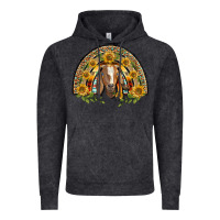 Vintage Black Western Leopard Sunflower Goat Rainbow Vintage Hoodie - BarkalooDesign