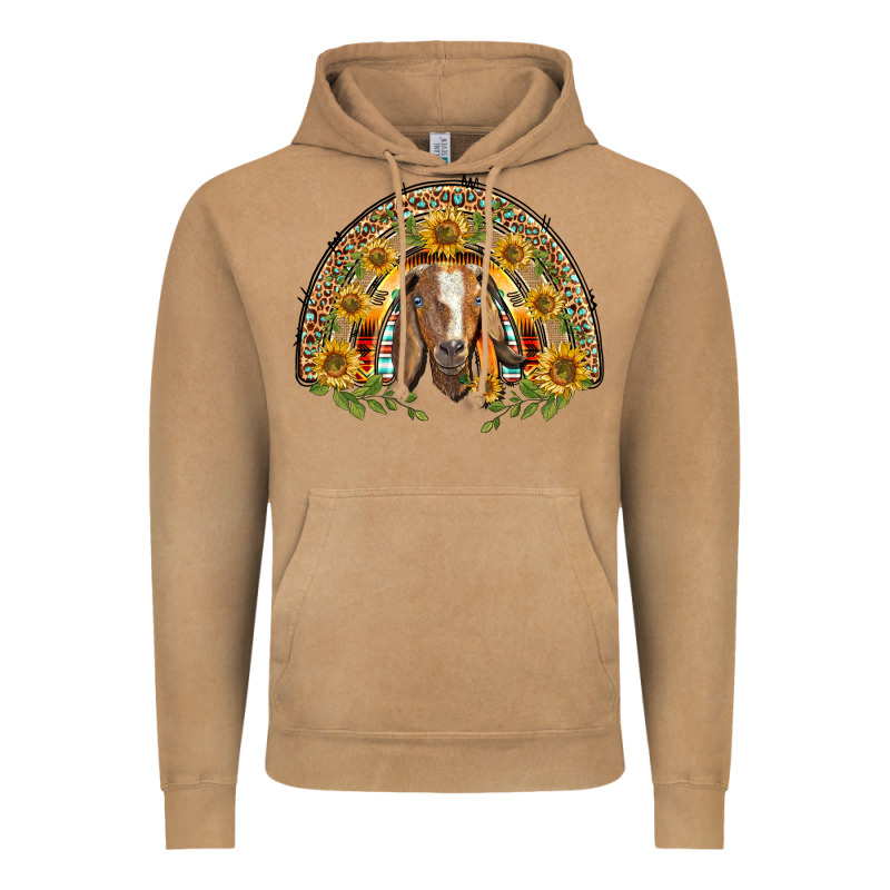 Western Leopard Sunflower Goat Rainbow Vintage Hoodie by BarkalooDesign | Teevron