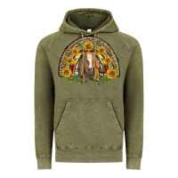 Vintage Olive Western Leopard Sunflower Goat Rainbow Vintage Hoodie - BarkalooDesign