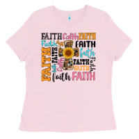 Bubblegum Pink faith cross Ladies Tee - Artiststas