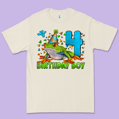 Birthday Boy Frog Age 4 Premium Tee Designed By Lillyallendesigns