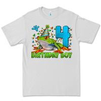 Dove Grey birthday boy frog age 4 Premium Tee - LillyAllenDesigns