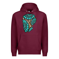 Burgundy gemstone cowhide patches Premium Hoodie - RanaPortraitStore