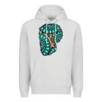 Dove Grey gemstone cowhide patches Premium Hoodie - RanaPortraitStore