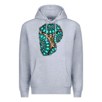 Heather Grey gemstone cowhide patches Premium Hoodie - RanaPortraitStore