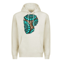 Oatmeal Heather gemstone cowhide patches Premium Hoodie - RanaPortraitStore