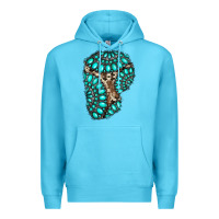 Ocean Blue gemstone cowhide patches Premium Hoodie - RanaPortraitStore
