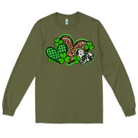 Army Green st patricks day western hearts Long Sleeve Tee - Artiststas