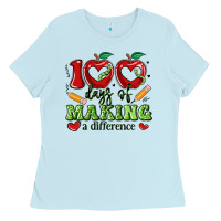 Baby Blue 100 days of making a difference Ladies Tee - Artiststas