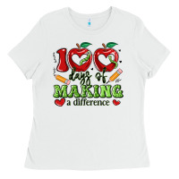 White 100 days of making a difference Ladies Tee - Artiststas