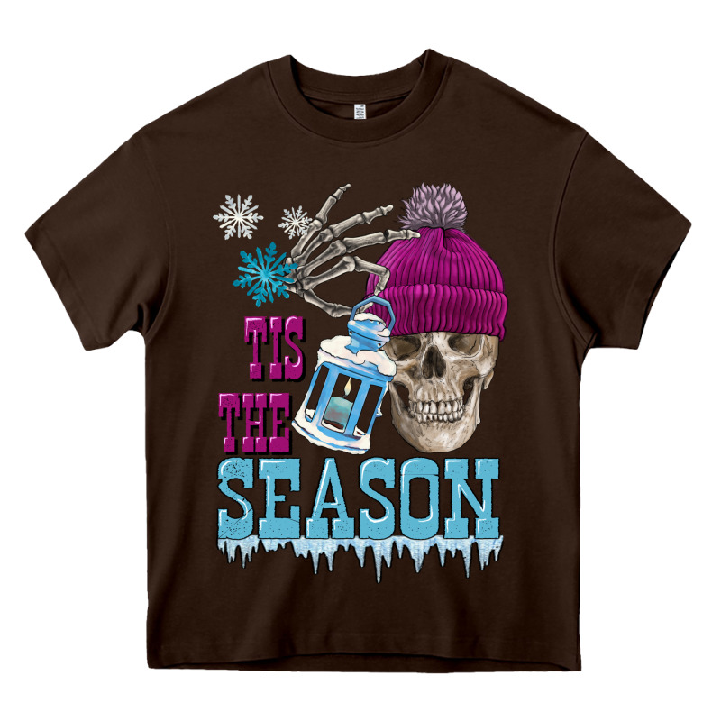 Tis The Season Winter Skull Heavy Core Tee by FaDigitalArtStudio | Teevron