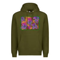 Army Green mardi gras mask background Premium Hoodie - BarkalooDesign