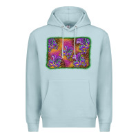 Blue Mist mardi gras mask background Premium Hoodie - BarkalooDesign