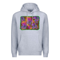 Heather Grey mardi gras mask background Premium Hoodie - BarkalooDesign
