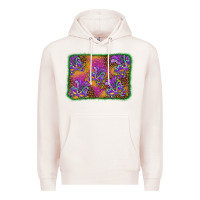 Pale Pink mardi gras mask background Premium Hoodie - BarkalooDesign