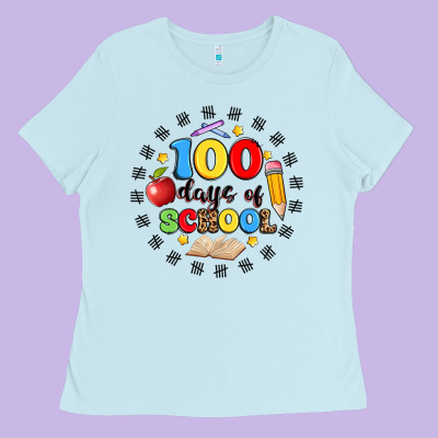 100 Days Of School Ladies Tee Designed By Artiststas