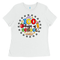 White 100 days of school Ladies Tee - Artiststas