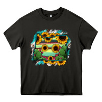 Asphalt Oregon Map Sunflower Cactus Serape Heavy Core Tee - RanaPortraitStore