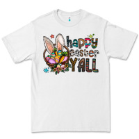 White Happy Easter Y'all Premium Tee - CowhideDigitalArt