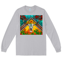 Moon Dust western sunflowers longhorn bull skull Long Sleeve Tee - Artiststas