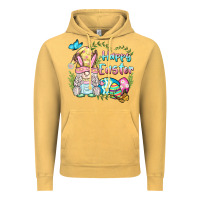 Vintage Mustard happy easter bunny gnome Vintage Hoodie - BarkalooDesign