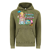Vintage Olive happy easter bunny gnome Vintage Hoodie - BarkalooDesign