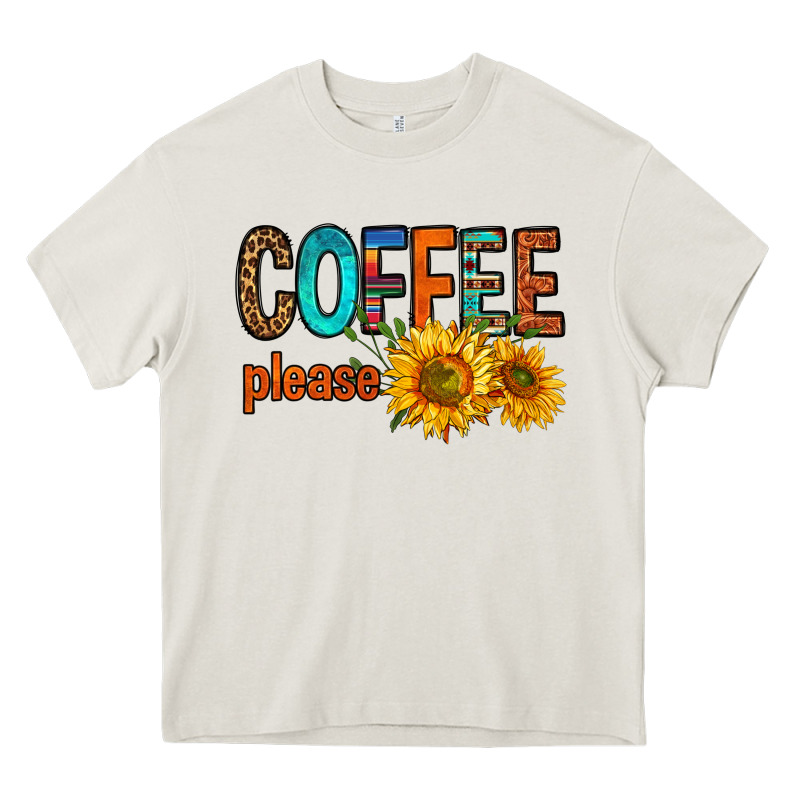 Coffee Please Western Doodle Letters Heavy Core Tee by FaDigitalArtStudio | Teevron