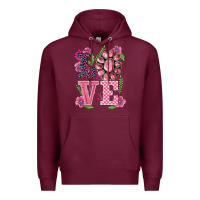 Burgundy walentine's day love gemstones Premium Hoodie - BarkalooDesign
