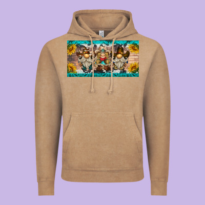 Western Gnome License Plate Vintage Hoodie Designed By Barkaloodesign