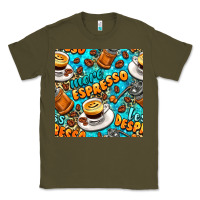 Army Green more espresso less despresso coffee with leopard seamless pattern bbs Classic Tee - BundleAndBundleShop