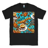 Black more espresso less despresso coffee with leopard seamless pattern bbs Classic Tee - BundleAndBundleShop