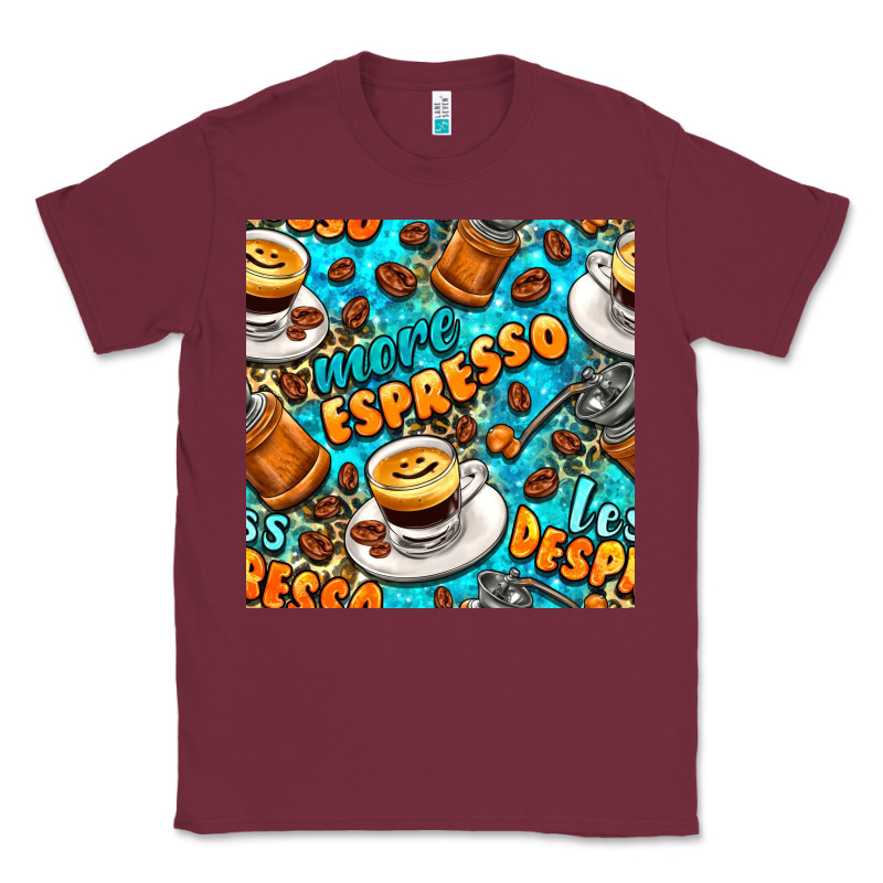 More Espresso Less Despresso Coffee With Leopard Seamless Pattern Bbs Classic Tee by BundleAndBundleShop | Teevron