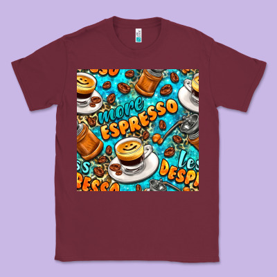 More Espresso Less Despresso Coffee With Leopard Seamless Pattern Bbs Classic Tee Designed By Bundleandbundleshop