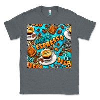 Charcoal Heather more espresso less despresso coffee with leopard seamless pattern bbs Classic Tee - BundleAndBundleShop