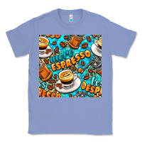 Colony Blue more espresso less despresso coffee with leopard seamless pattern bbs Classic Tee - BundleAndBundleShop